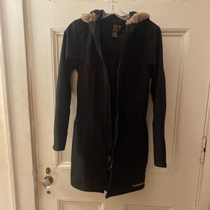 Avalanche Coldweather Fleece-Lined Black Snow Coat - Fur Lined Hood - Size Small